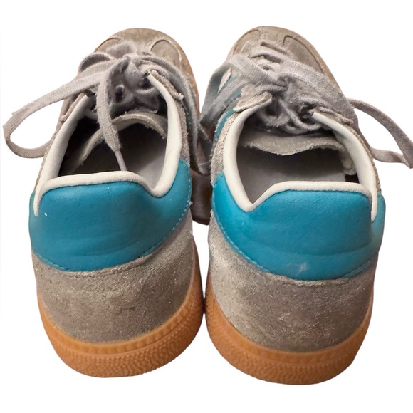 Adidas Handball Skezial Sneakers Kids 3.5Y Retro 70s Sporty Grey Teal Lace Up - Picture 7 of 10